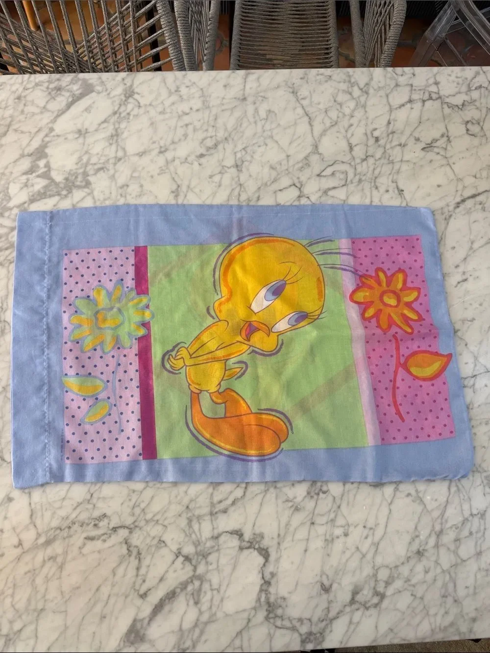 VTG Tweety Bird Pillowcase 2000 Pastel Colors